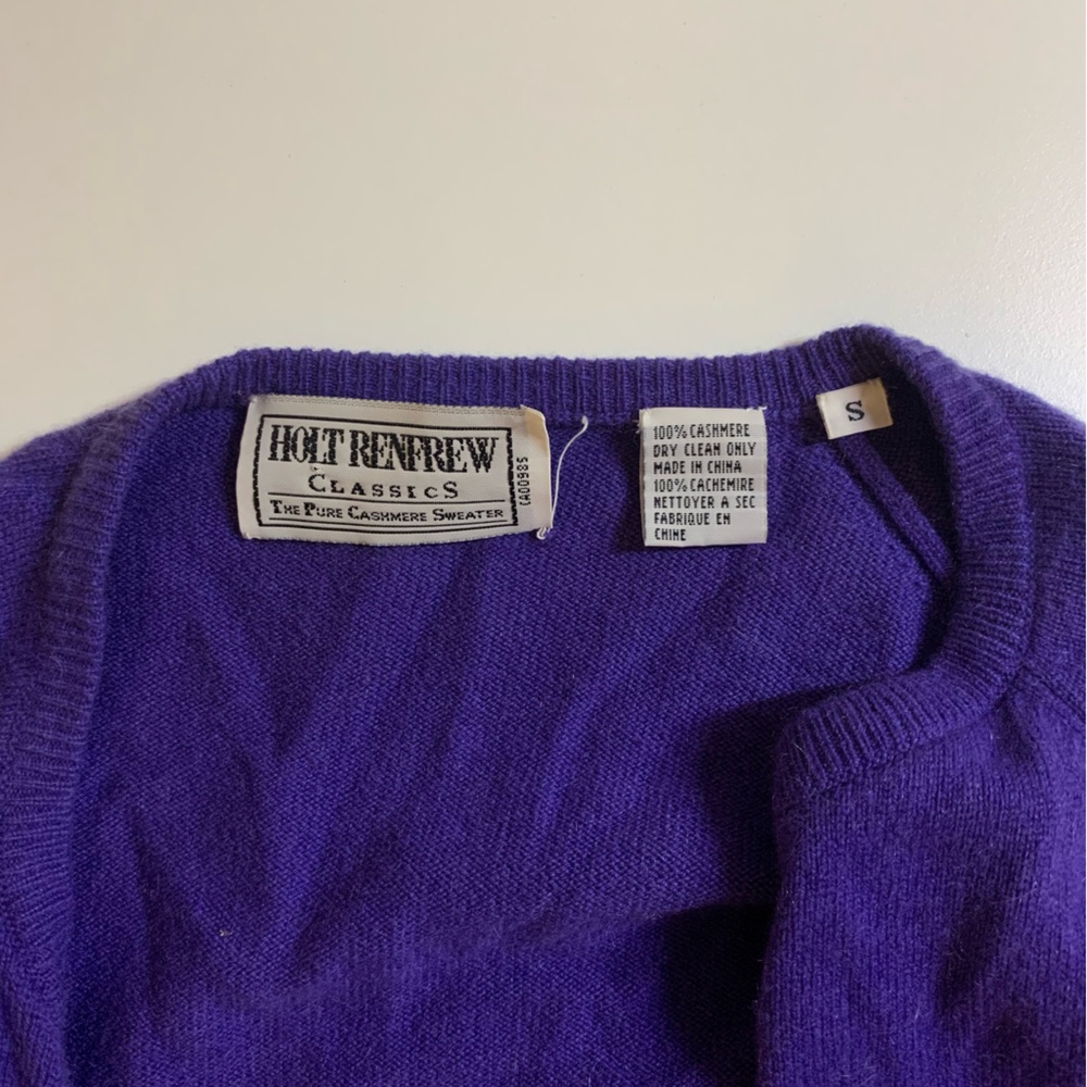 Holt Renfrew Purple Cashmere Cardigan